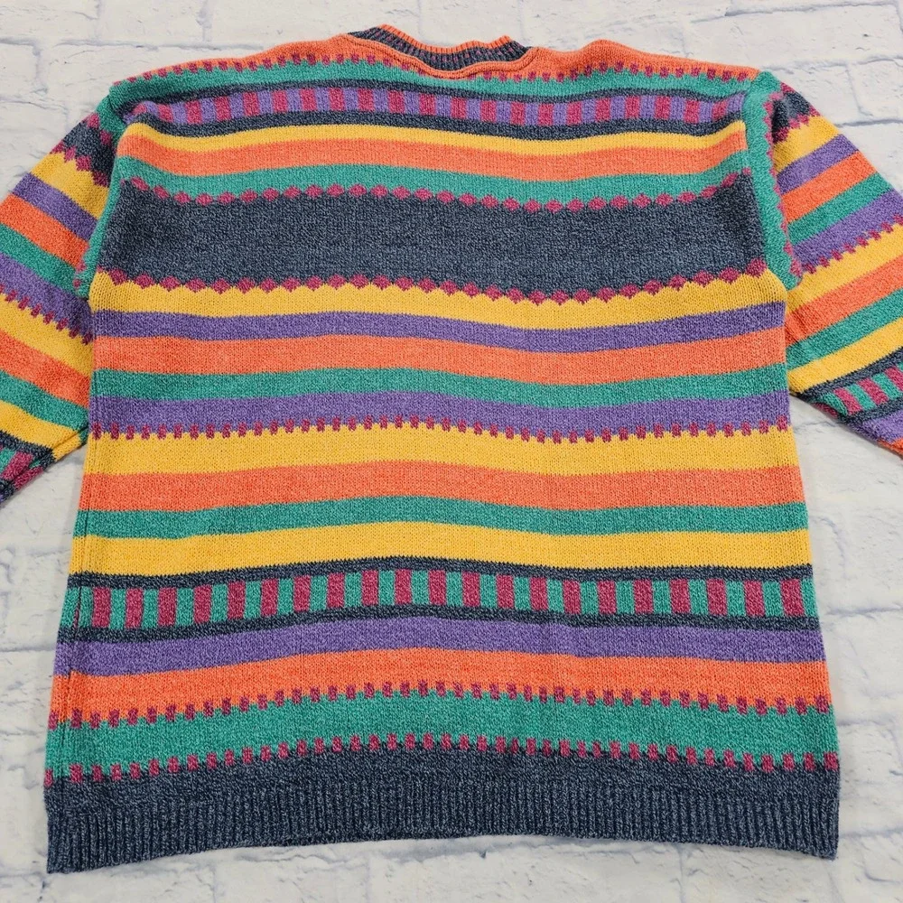 The Sweater Shop Knit Sweater Mens S/M Multicolor 90s Striped VINTAGE UK - Picture 16 of 16